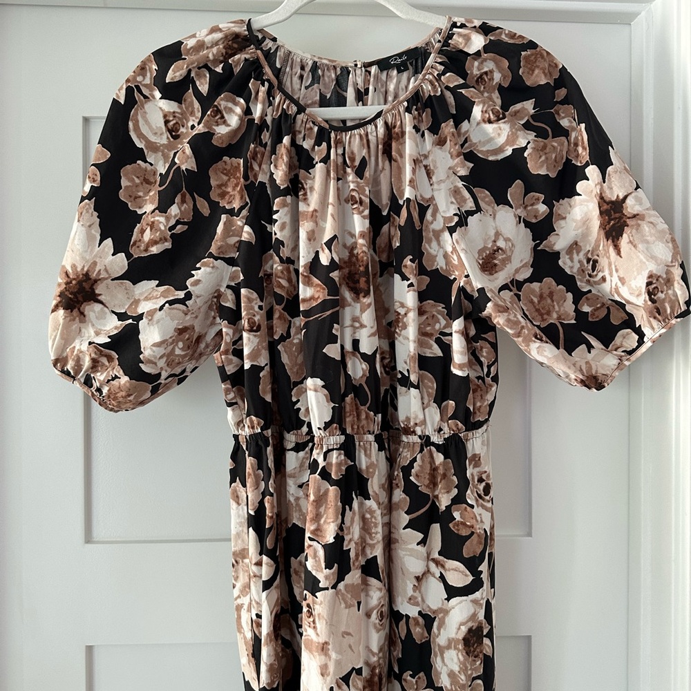 Rails Black and Brown Floral Blouse